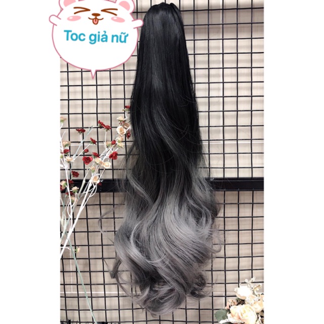 Tóc giả xoăn - Tóc giả ngoặm omber khói