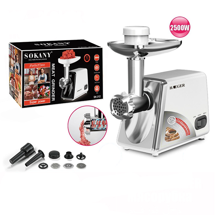 Máy xay và đùn thịt làm xúc xích lạp sườn Sokany 2500W