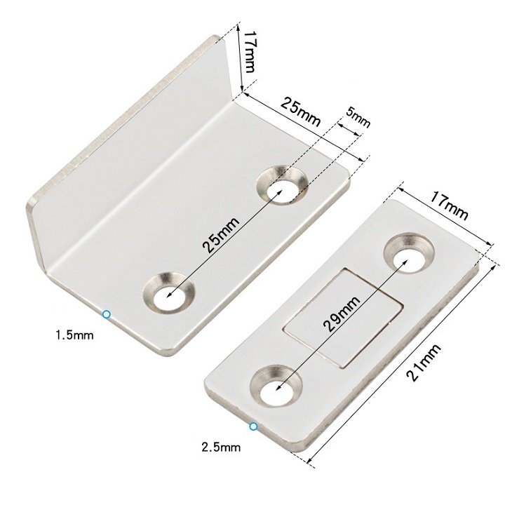 KÈM ỐC. KHÓA NAM CHÂM GÓC 90 ĐỘ DÙNG GẮN CỬA LÙA, CỬA TRƯỢT chắc chắn. TH 909.970
