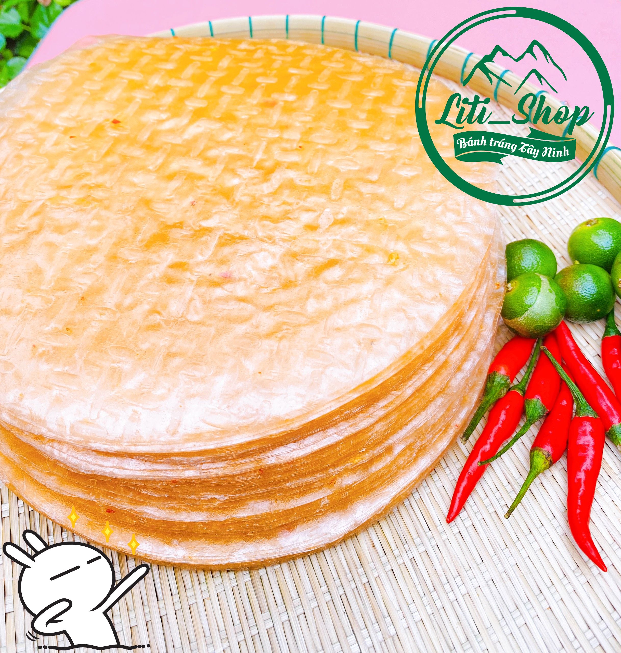 Bánh tráng Muối ớt 500Gr [Loại tròn]