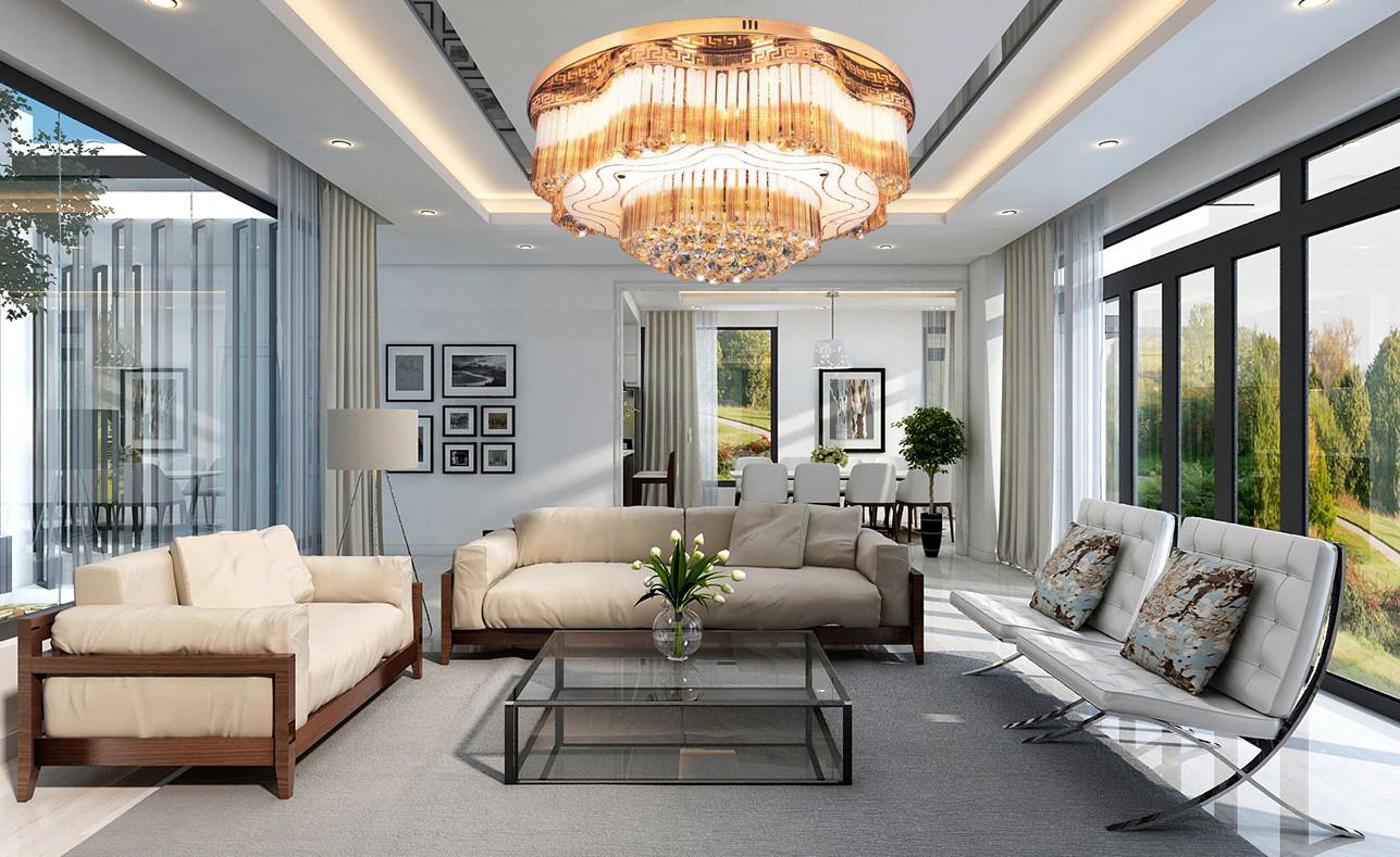[Trả góp 0%] Đèn mâm ốp trần - pha lê trang trí VKT-NC-8905A