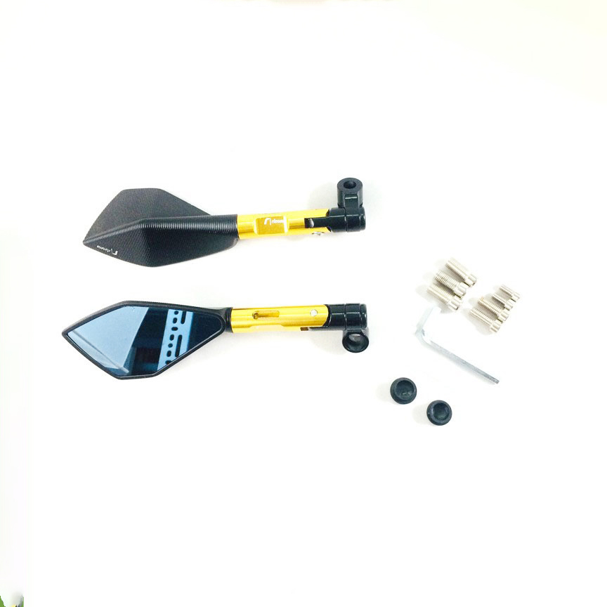 Gương 5 cạnh xe máy RIZOMA màu vàng (1 đôi)