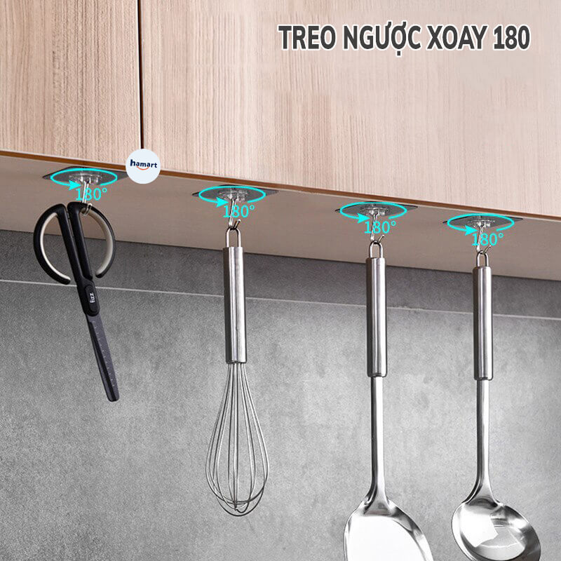 COMBO 5 Miếng Dán Tường Ánh Kim INOX Móc Treo Đồ Đa Năng Chịu Lực Siêu Dính Tường