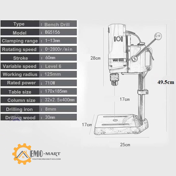 Máy khoan bàn công suất lớn MINIQ 710W