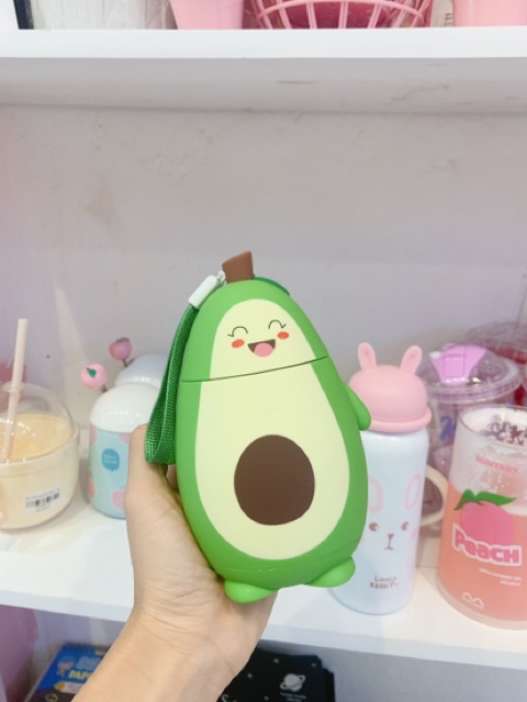 Bình đựng nước quả bơ cute bình giữ nhiệt bơ