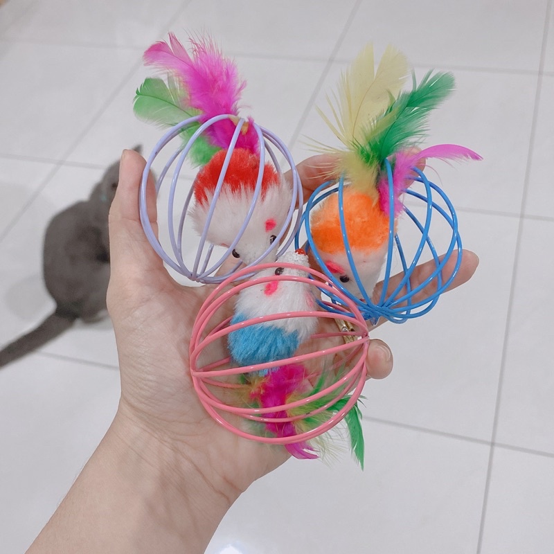 Bóng lồng chuột - đồ chơi cho mèo (giao màu ngẫu nhiên)