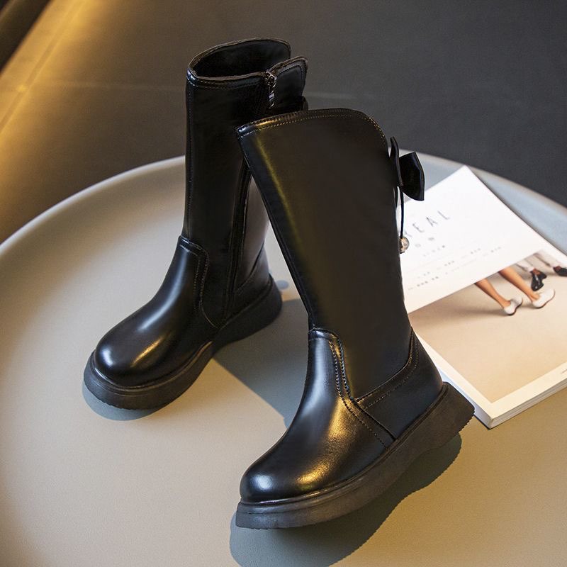 (HÀNG CÓ SẴN)  Boot Đùi Nơ Lót Lông Cho Bé Gái Siêu Điệu.