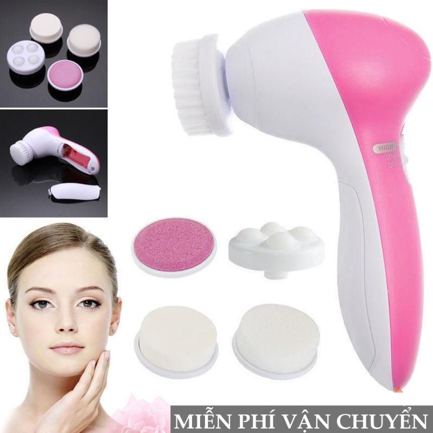 Máy massage nâng cơ mặt, Máy Massa Mặt 5 In 1, Máy Rửa Mặt