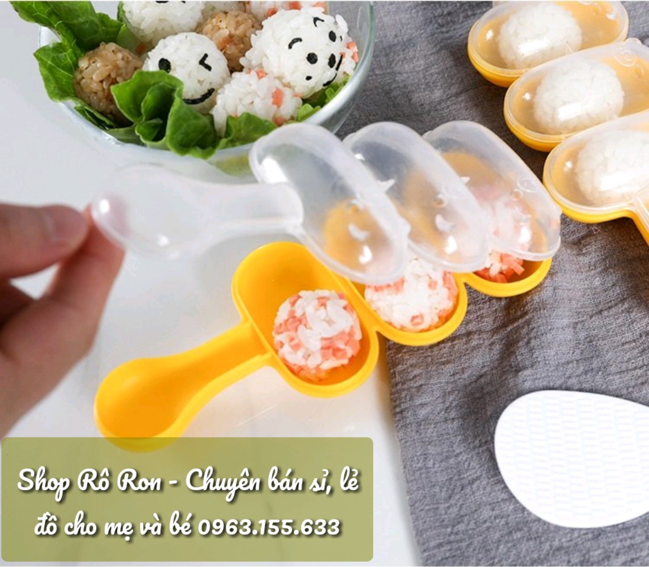 KHUÔN LẮC CƠM BENTO VIÊN TRÒN CHO BÉ [TẶNG KÈM THÌA CƠM]