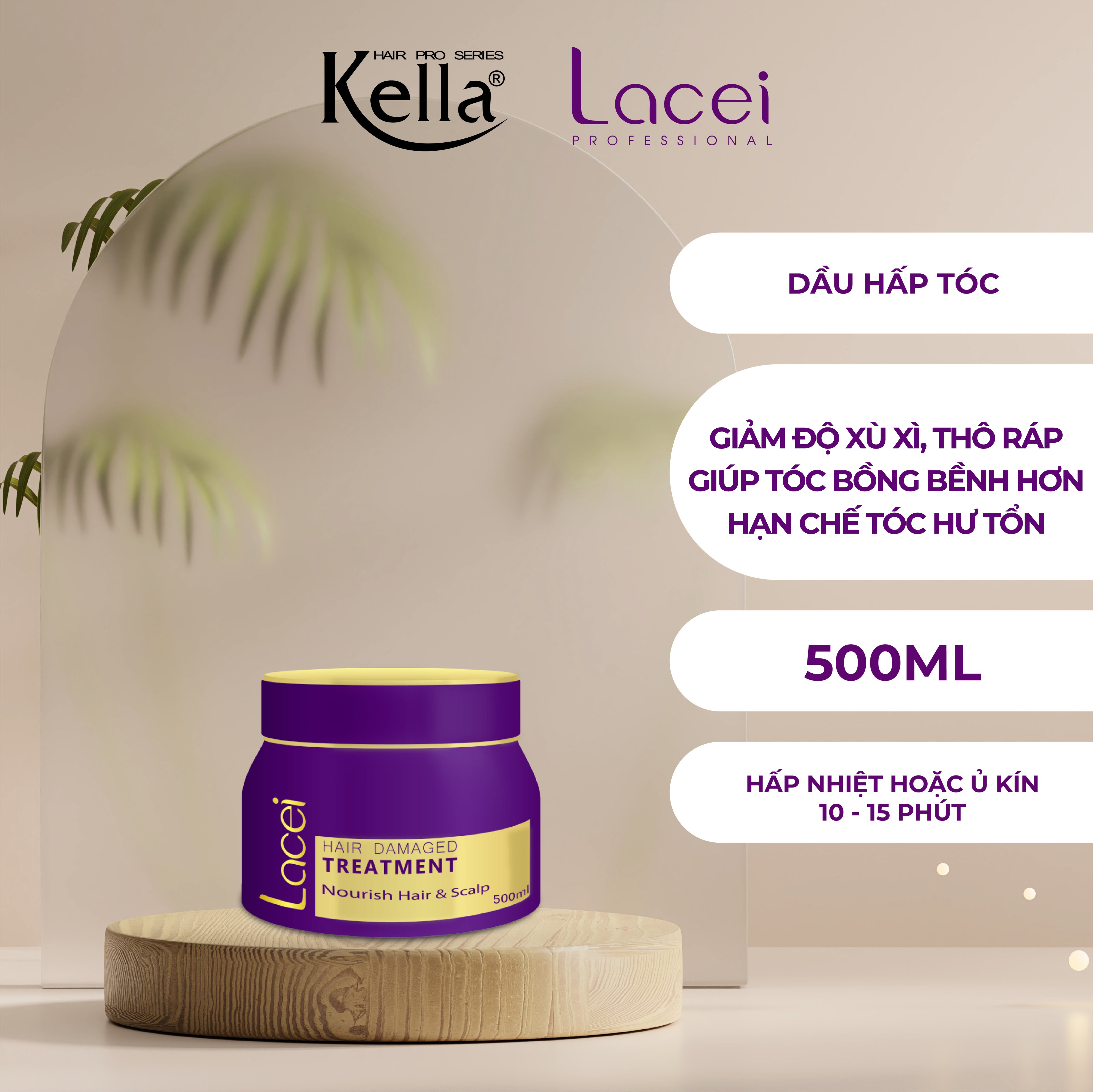 Hấp dầu phục hồi tóc Lacei (Hũ 500ml)