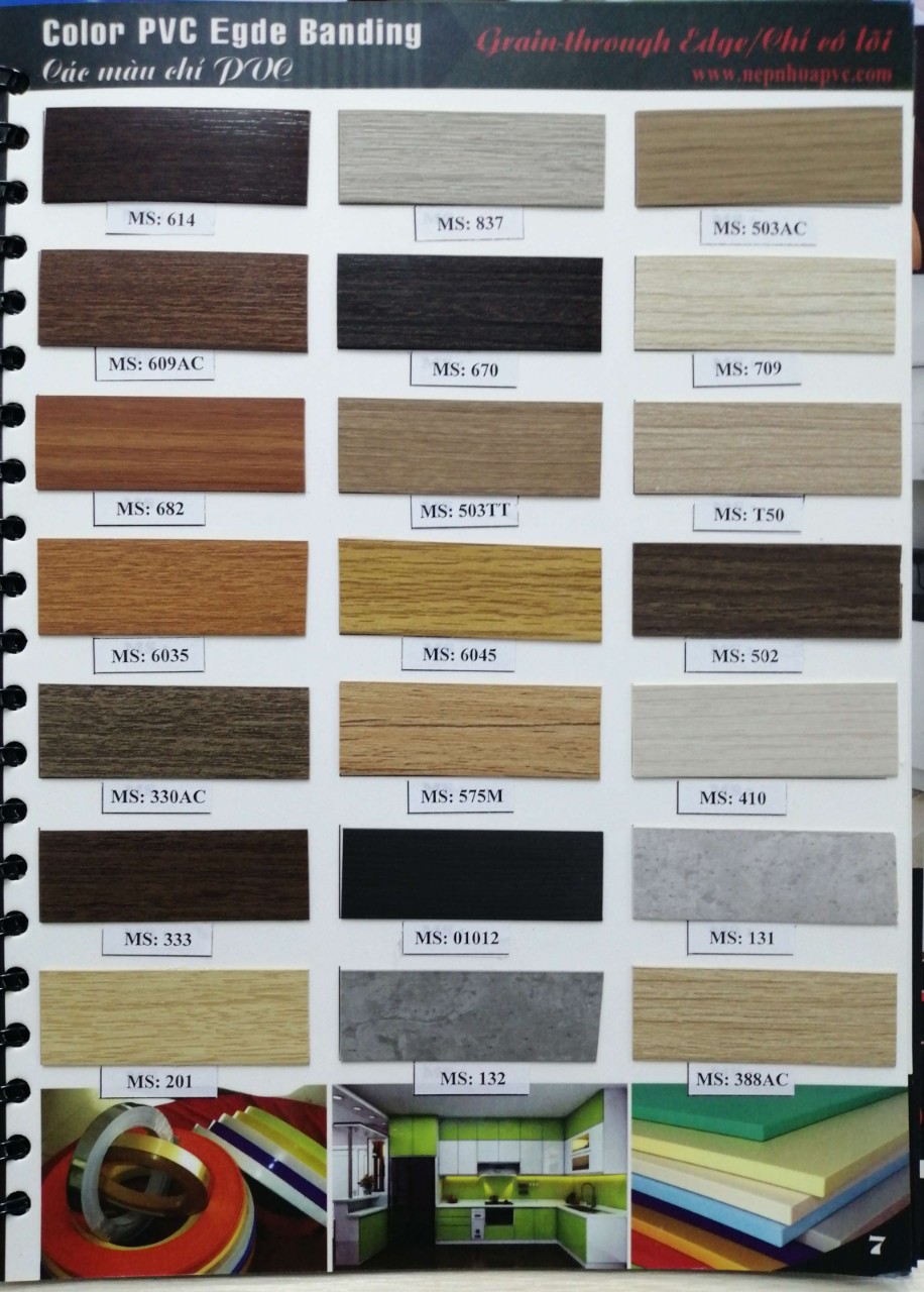 Chỉ nhựa dán cạnh PVC