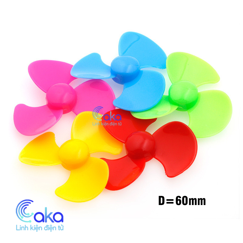 Cánh Quạt Mini 4 Cánh 60mm – Trục 2mm – Phụ Kiện Lắp Motor, Đồ Chơi, Dự Án DIY