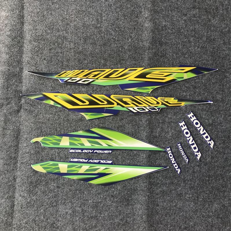 [HoT] Bộ Tem 3 Lớp Dành Cho Honda Wave 100 Thái ( màu Xanh Lá)
