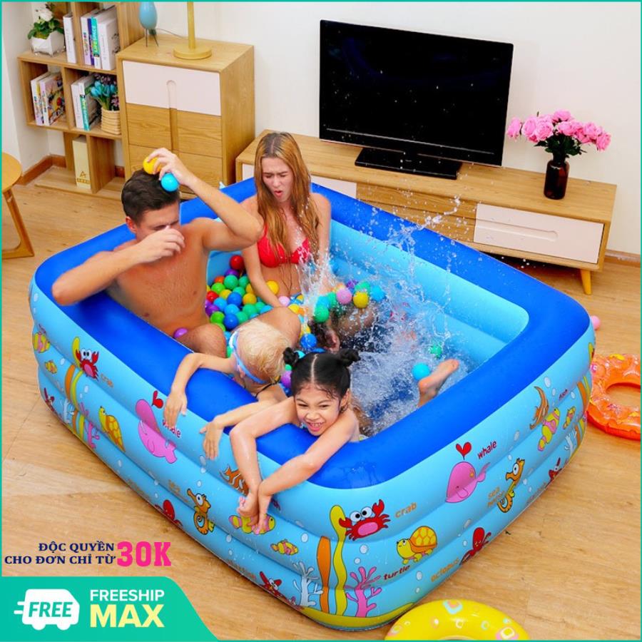 Bể bơi phao 3 tầng cho bé size to 180x140x60cm - Mẫu mới 2019 (Xanh dương)/ Bể bơi phao trẻ em Swimming Pool  -Bể phao bơi trẻ em - Bể phao bơi trẻ em