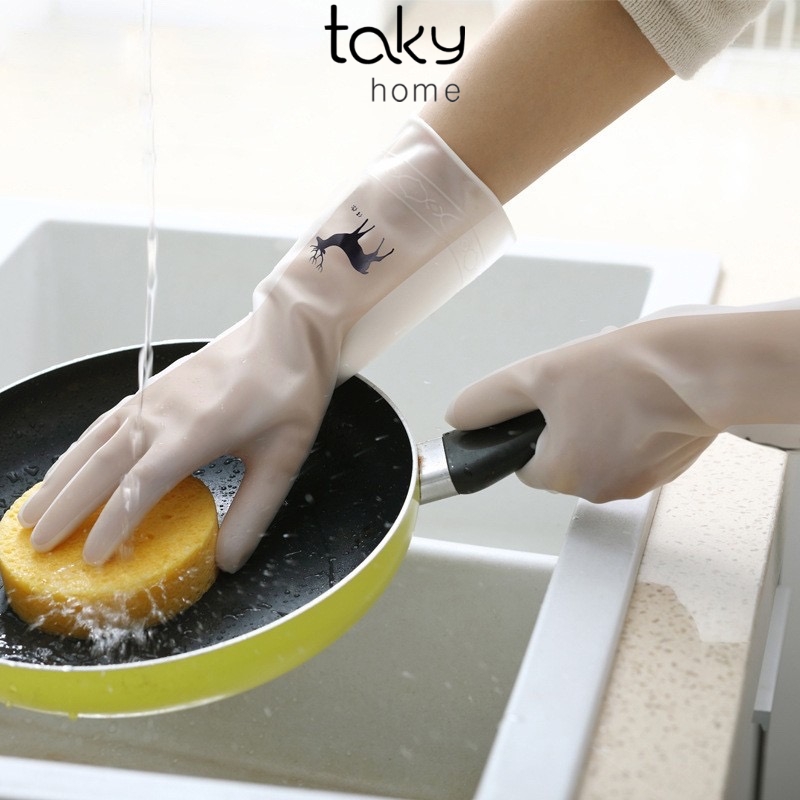 Găng Tay Cao Su Non Siêu Dai, Rửa Chén Bát, Găng Tay Rửa Chén Silicon, Găng Tay Rửa Chén Siêu Dai, Găng Tay Rửa Chén Đa Năng, Giặt Giũ, Cọ Rửa Toilet, An Toàn Vệ Sinh Bàn Tay, Không Mùi. TakyHome 5800