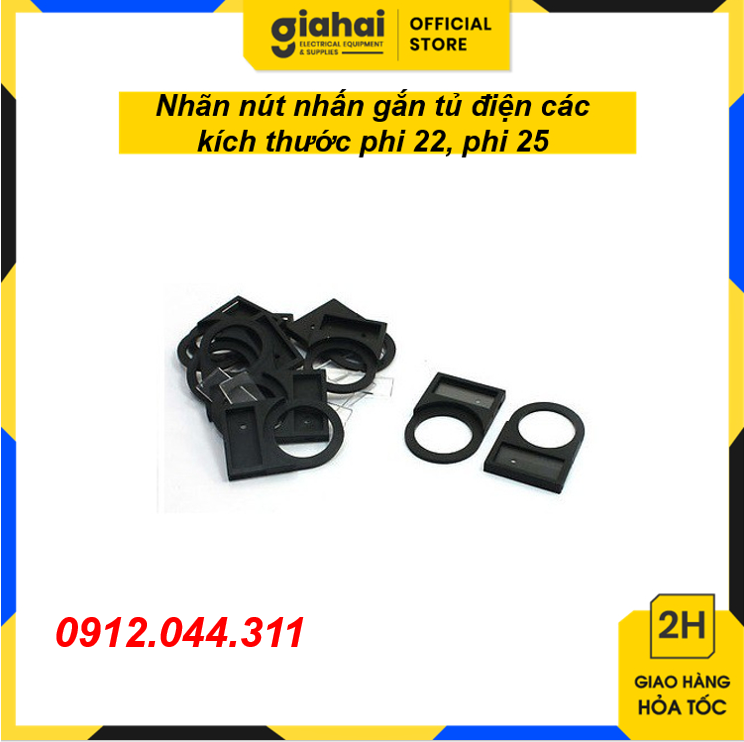 Nhãn nút nhấn gắn tủ điện các kích thước phi 22, phi 25 ( túi 100 cái ) tbd123