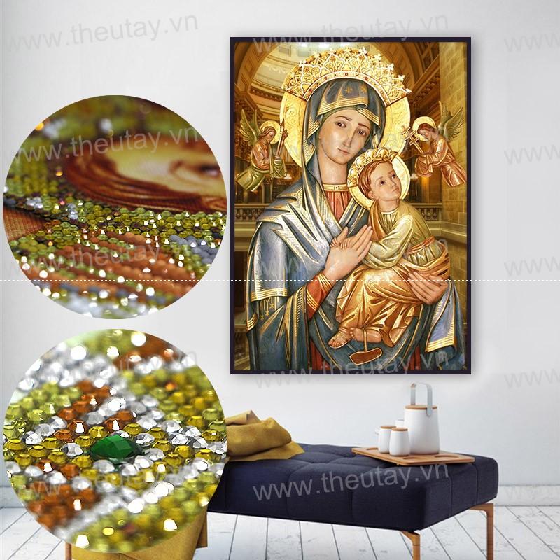 [HCM]Tranh Đính Đá ABC 3D Đức Mẹ Cứu Giúp DF2336 (KHÁCH TỰ ĐÍNH) KT:45X60CM