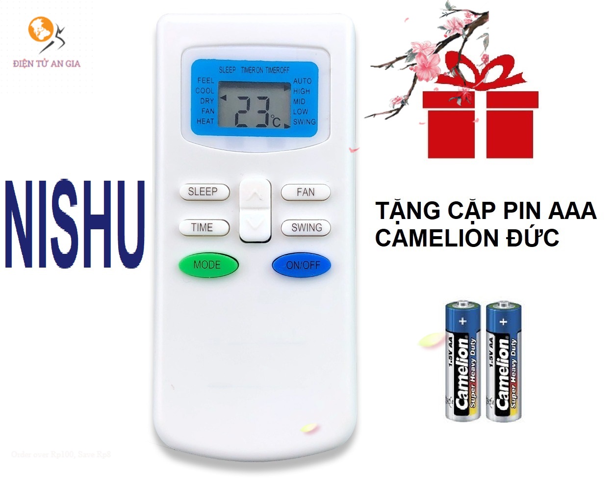 Remote điều khiển máy lạnh máy điều hòa nishu mẫu 1 _