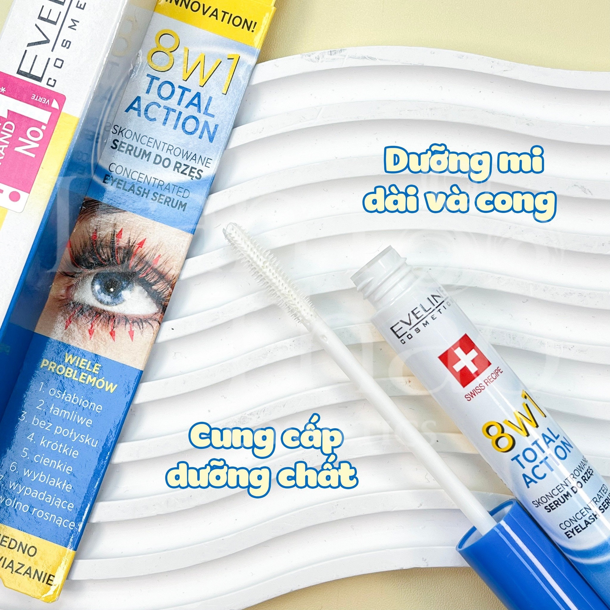 Dưỡng Mi Eveline 8 in 1 Total Action Lash Therapy Professional 10ml