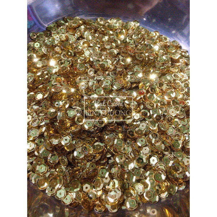 Gói 100gram Kim sa(Sequin) thiếc lõm 5mm trang trí áo váy