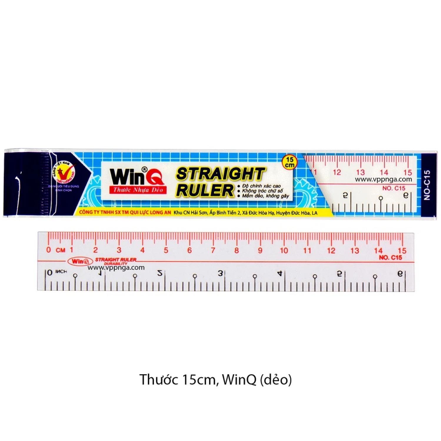 Combo 2 cây thước kẻ dẻo WinQ 15, 20 cm