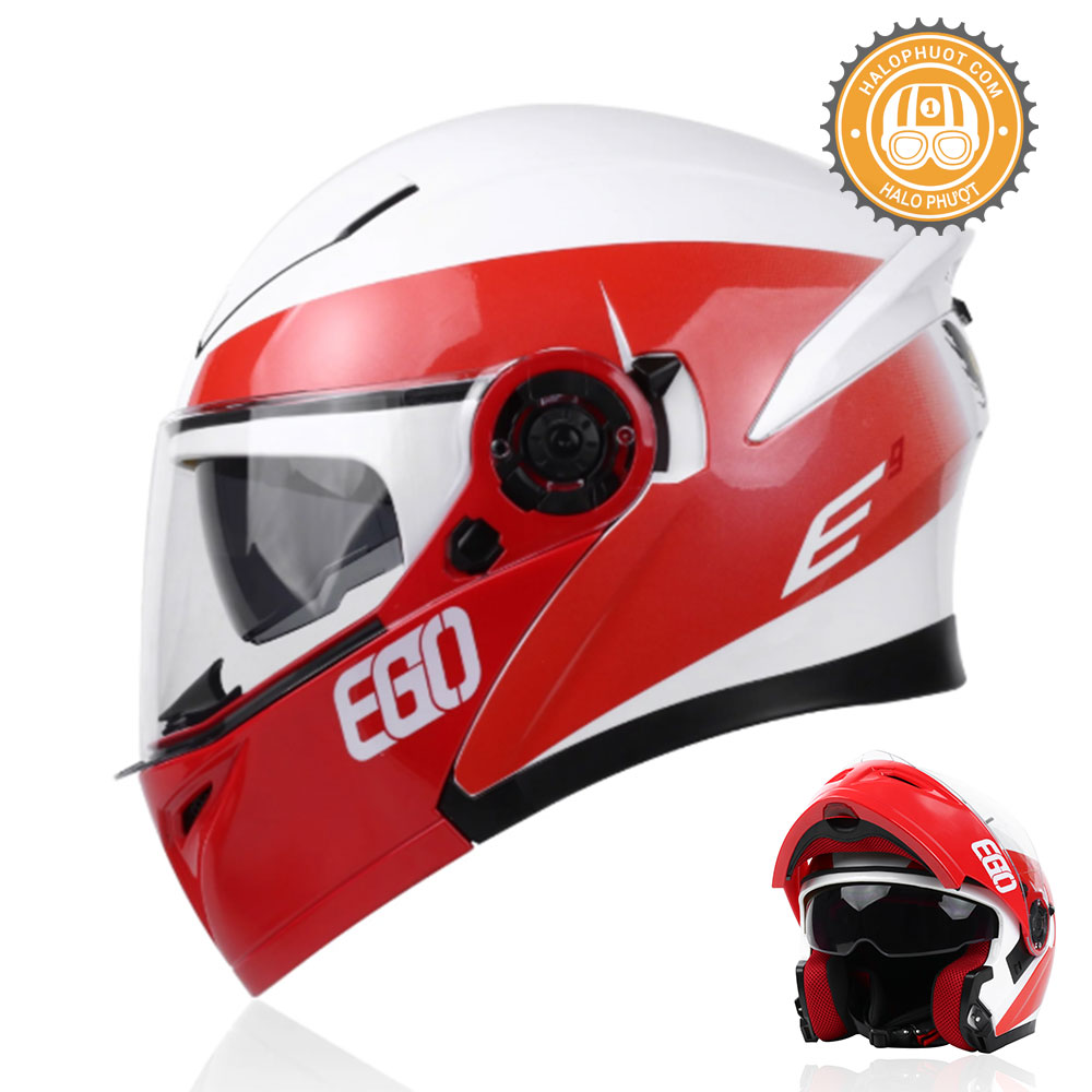 Mũ bảo hiểm lật hàm 2 kính EGO E9 (chính hãng)