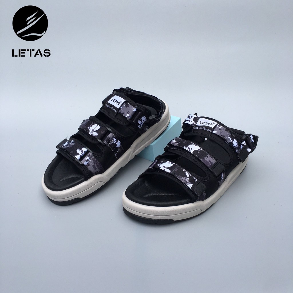 Sandal Nữ,Nam Letas D1001 Đen Camo