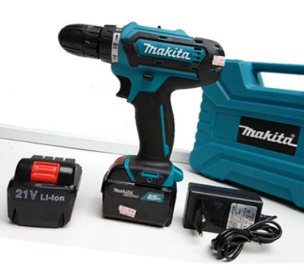 Máy Khoan Pin MAKITA Có Búa Lõi Đồng, Đảo chiều có 2 Pin Bắt Vít, Khoan Sắt, Khoan Tường, Khoan Gỗ, khoan Bê Tông