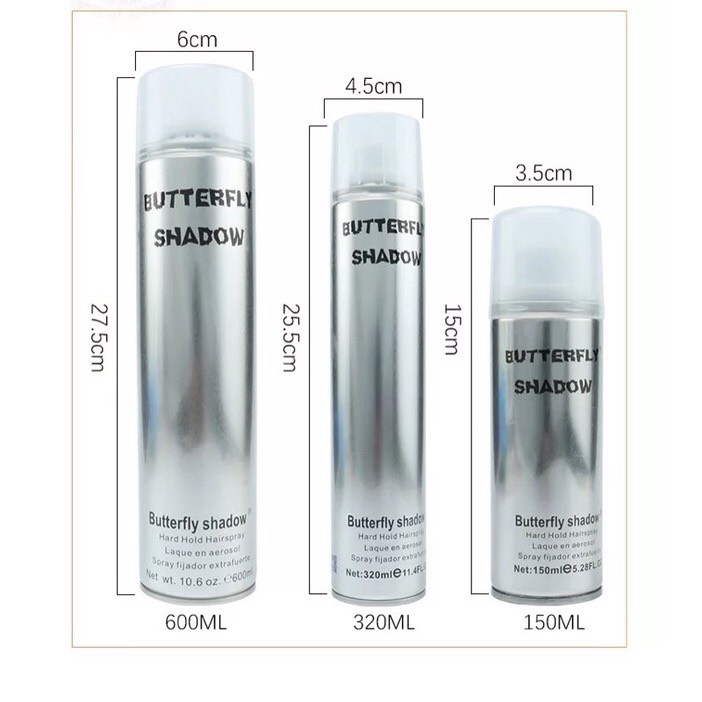 Keo gôm xịt tóc Butterfly Shadow giữ nếp tóc nam nữ