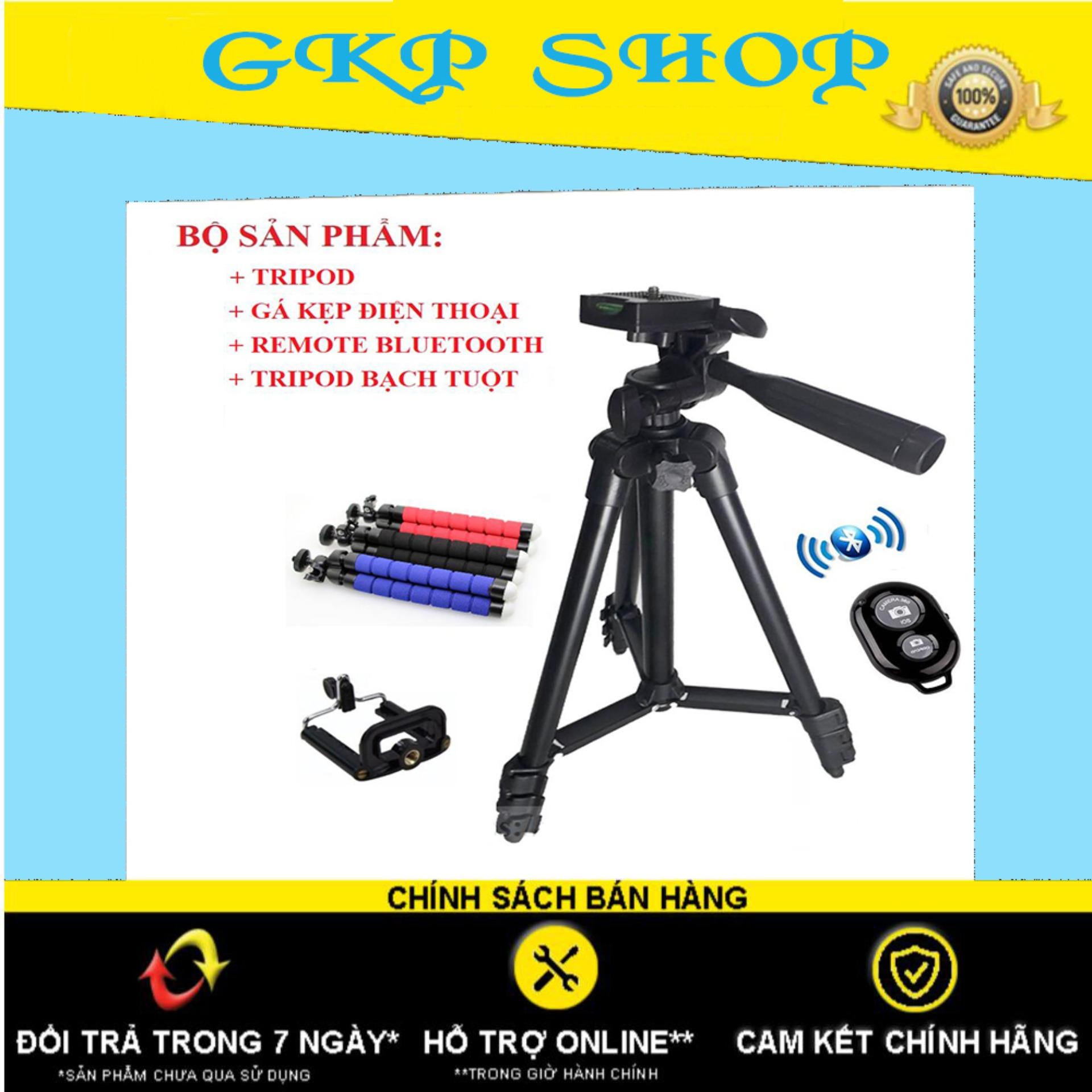 Gậy chụp hình tripod 3120 + tặng kèm 1 remote chụp hình + tripod bạch tuột + 1 giá kẹp điện thoại - mẫu mới 2019