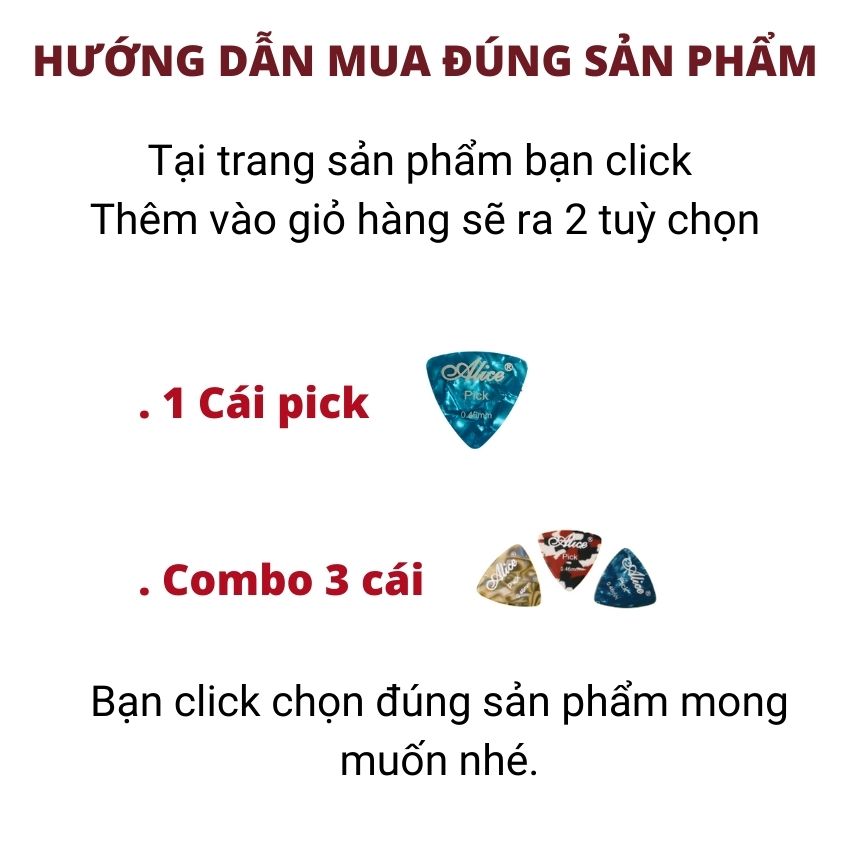 Bộ 3 cái guitar pick Alice 0.46mm mẫu tam giác - Màu ngẫu nhiên Sale rẻ dưới 49k - Duy Guitar Store