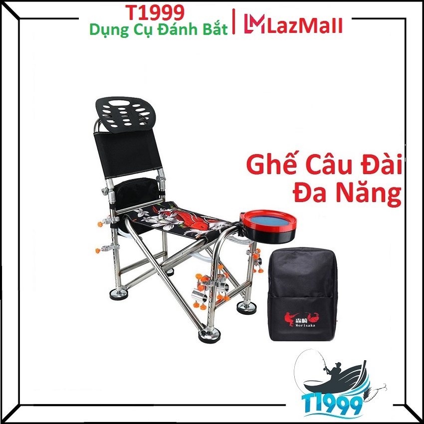 Ghế Câu Đài Cá Chép - ghế câu cá địa hình full phụ kiện , ghế câu đa năng T1999