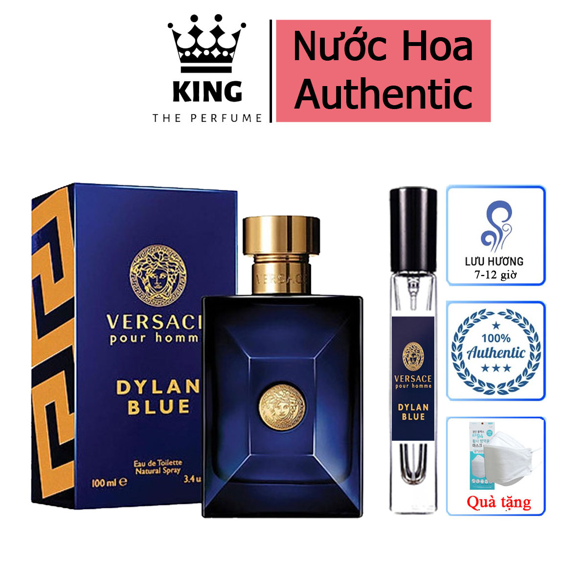 Nước Hoa Nam Versace DYLAN BLEU For Men - hương thơm tươi mát hấp đẫn, Nước hoa versace, chai chiết 10ml