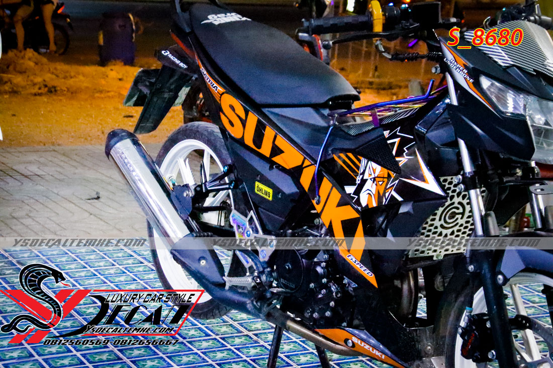 Tem rời Satria,raider đen cam kingdrag