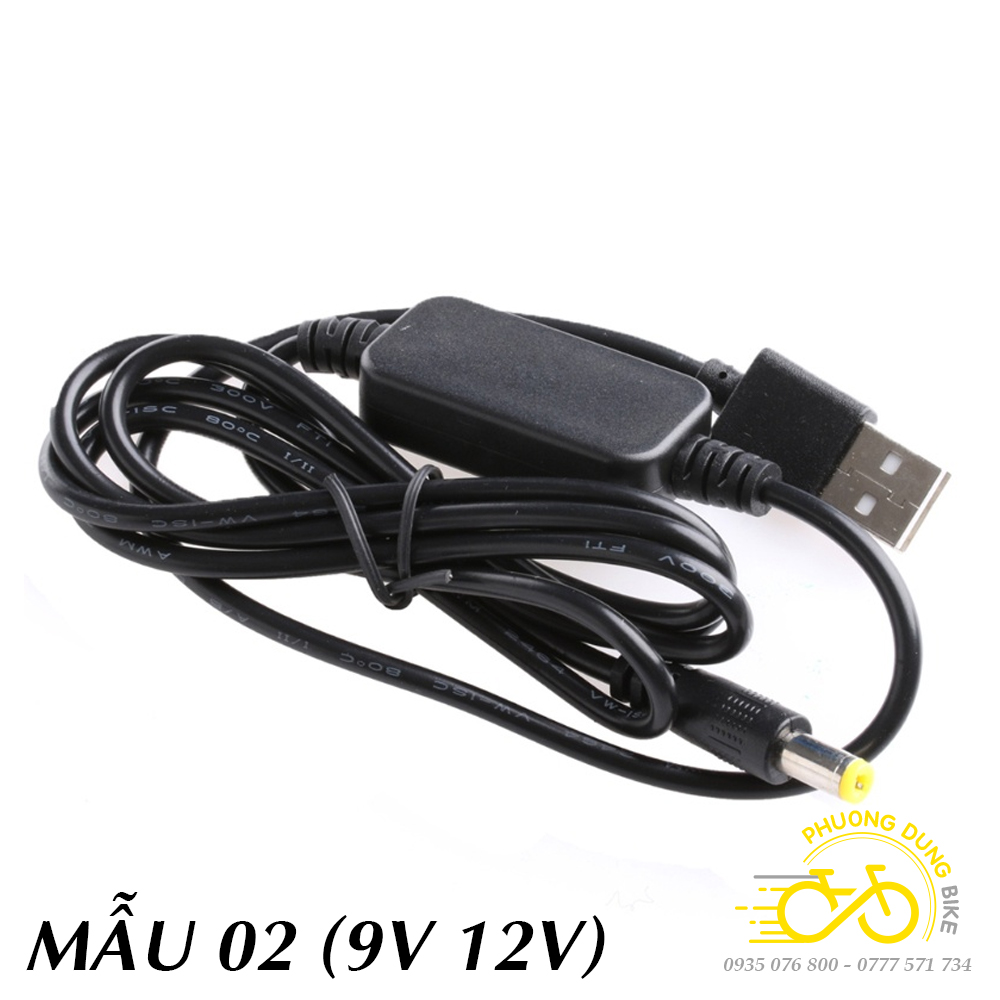 Dây cáp nguồn USB chuyển đổi 5V sang 9V 12V (Dùng cho modem WIFI - Mất điện vẫn có WIFI dùng)