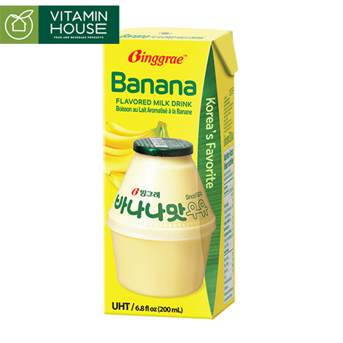Sữa chuối/ dưa lưới/ khoai môn Binggrae Hàn Quốc 200ml