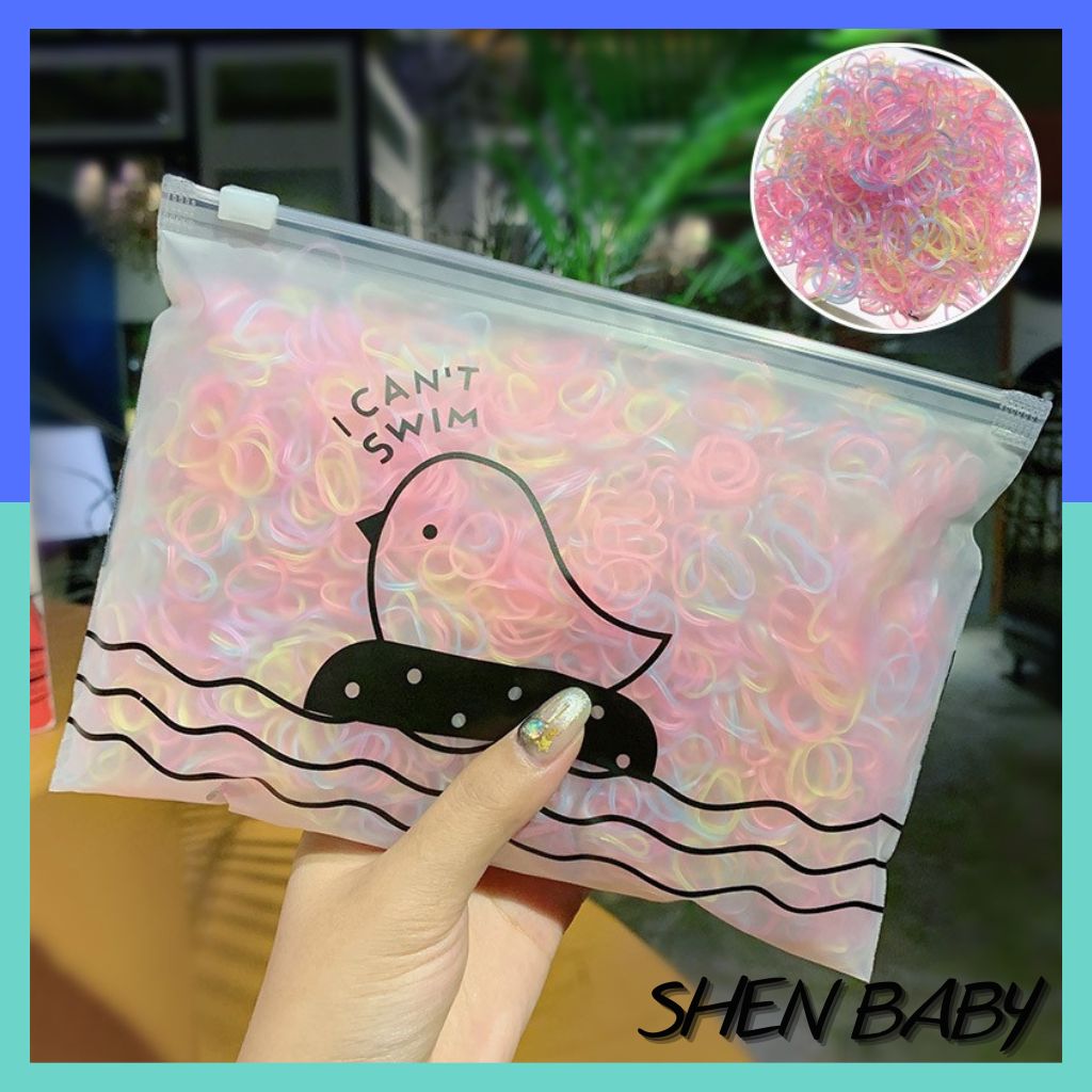 Chun buộc tóc, túi 1000 chiếc chun cột tóc KT38 Shen baby