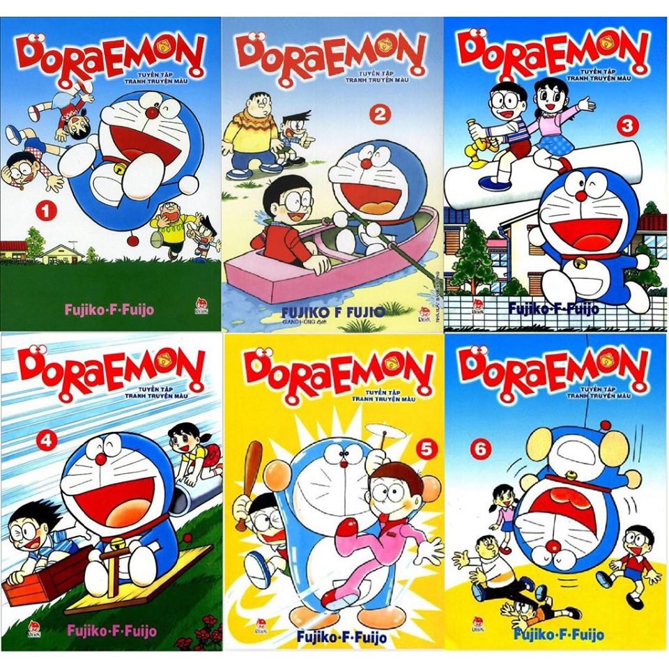 Truyện tranh doraemon - tuyển tập tranh truyện màu - trọn bộ 6 tập - fujiko f. fujio - nxb kim đồng - ntbooks