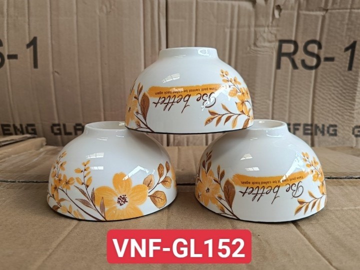 ̣(mua 20c tặng 2c NN) combo 10 chén hoặc 5 chén sứ ăn cơm hoa vàng 11.5cm GL152
