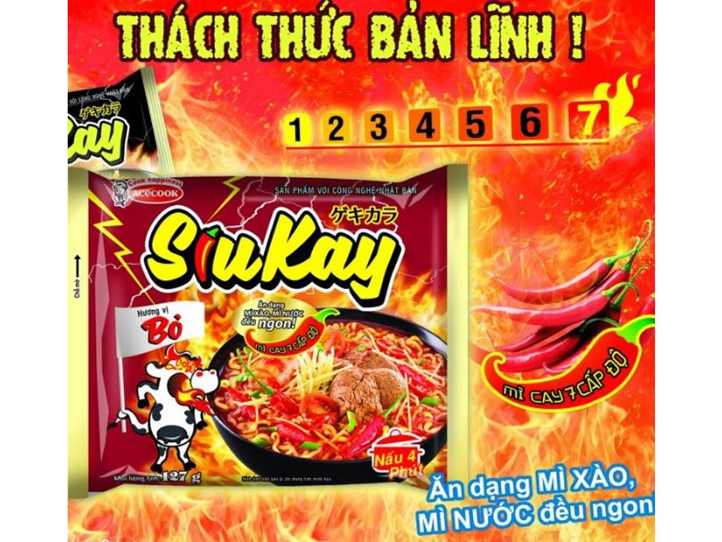 Mì bò siukay gói 127g