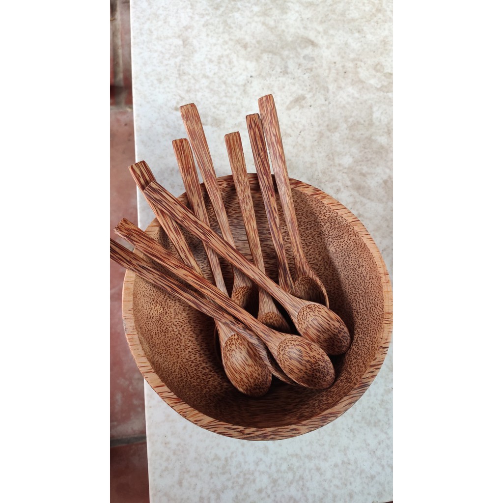 Muỗng Cafe Gỗ Dừa 18Cm - Bộ 10 Chiếc