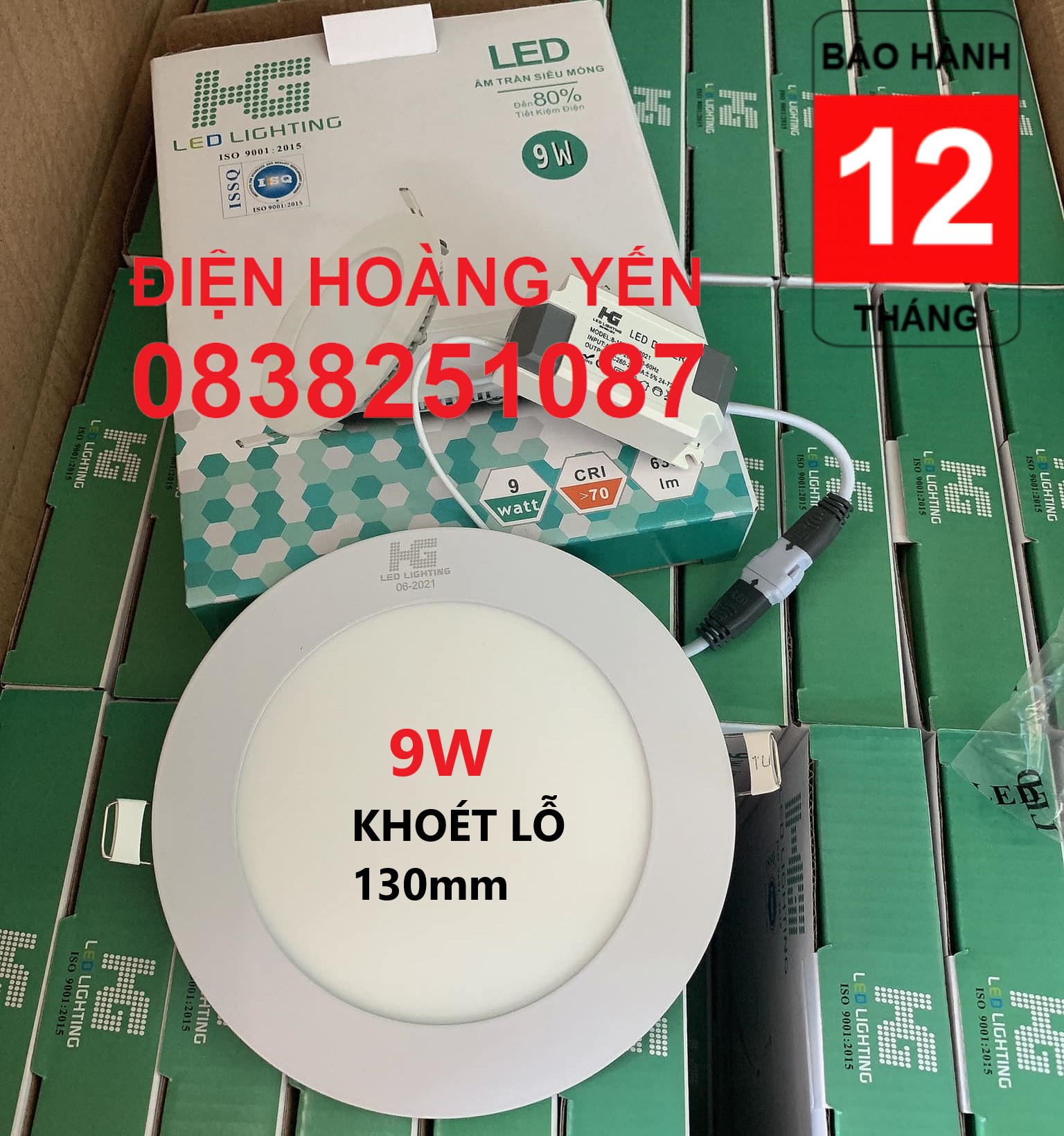 Đèn Led Âm Trần HG Tròn 6W, 9W, 12W