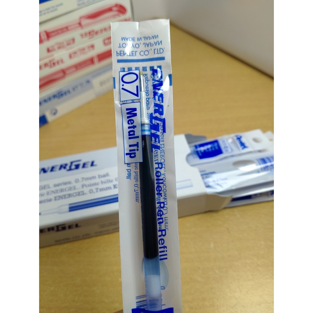 ♧☈ Bút mực gel Pentel energel nét 0.5 0.7 1.0mm màu mực Xanh/ Đỏ/ Đen. Ruột thay thế cho bút- Chính Hãng