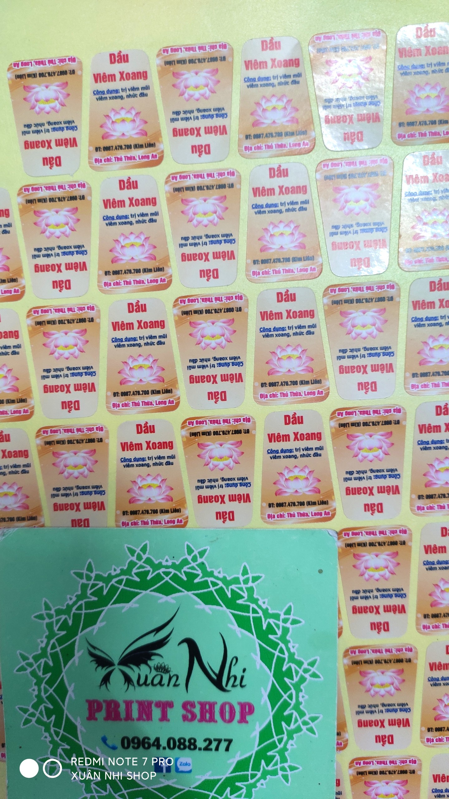 Tem chai dầu 2x3x1.5 Combo 100 tem
