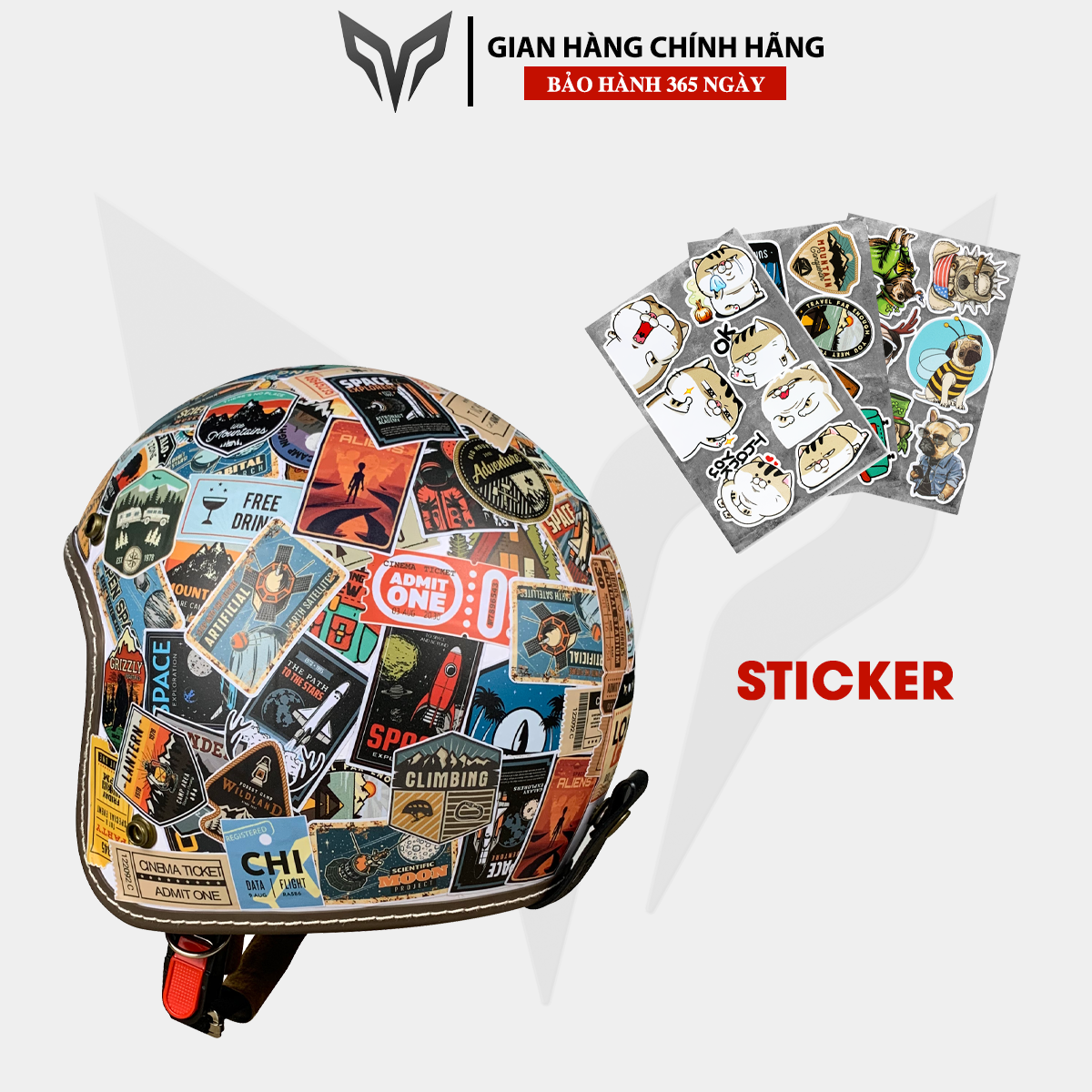 sticker dán mũ bảo hiểmn laptop chống nước