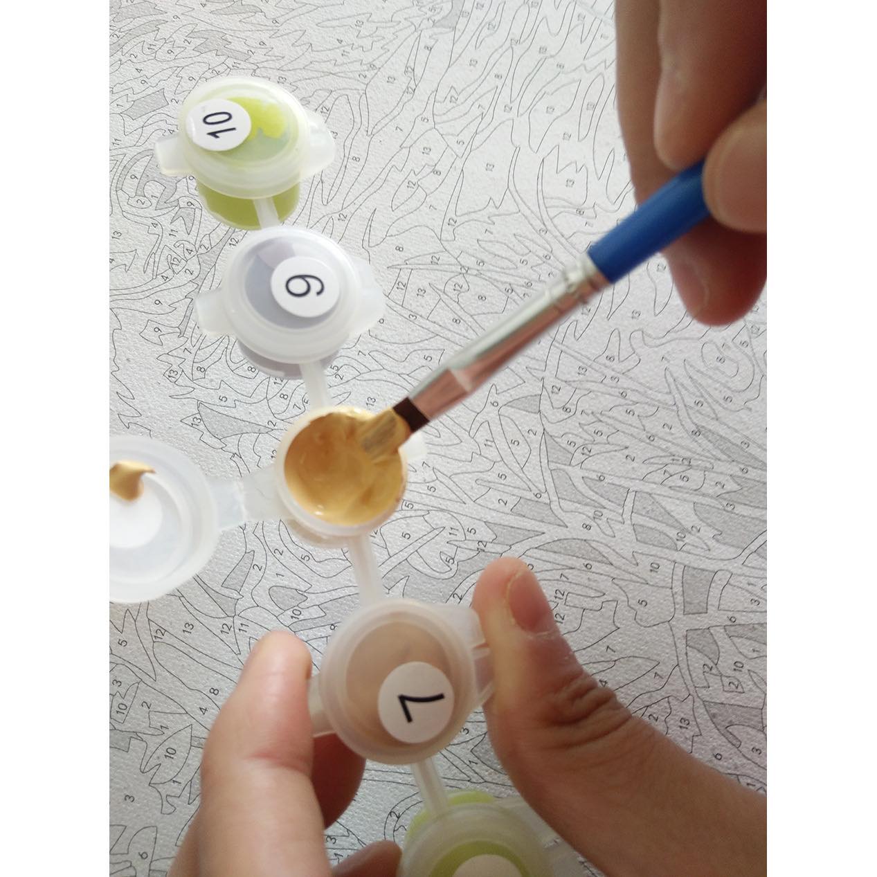 [Tranh Chưa Căng Khung] Combo 3 Tranh Số Hoá - Tranh Hoa Cúc
