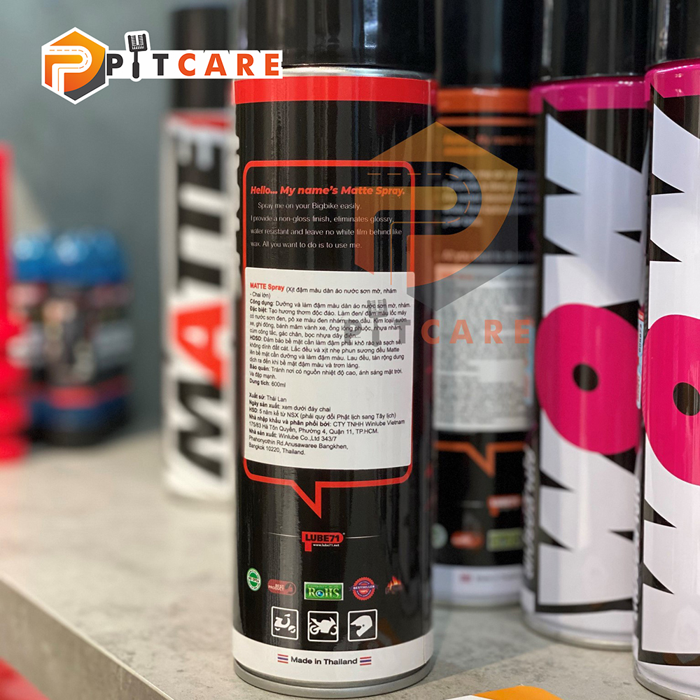 Chai Xịt Làm Đậm Màu Dàn Áo Nhám Sơn Mờ Lube71 Matte
