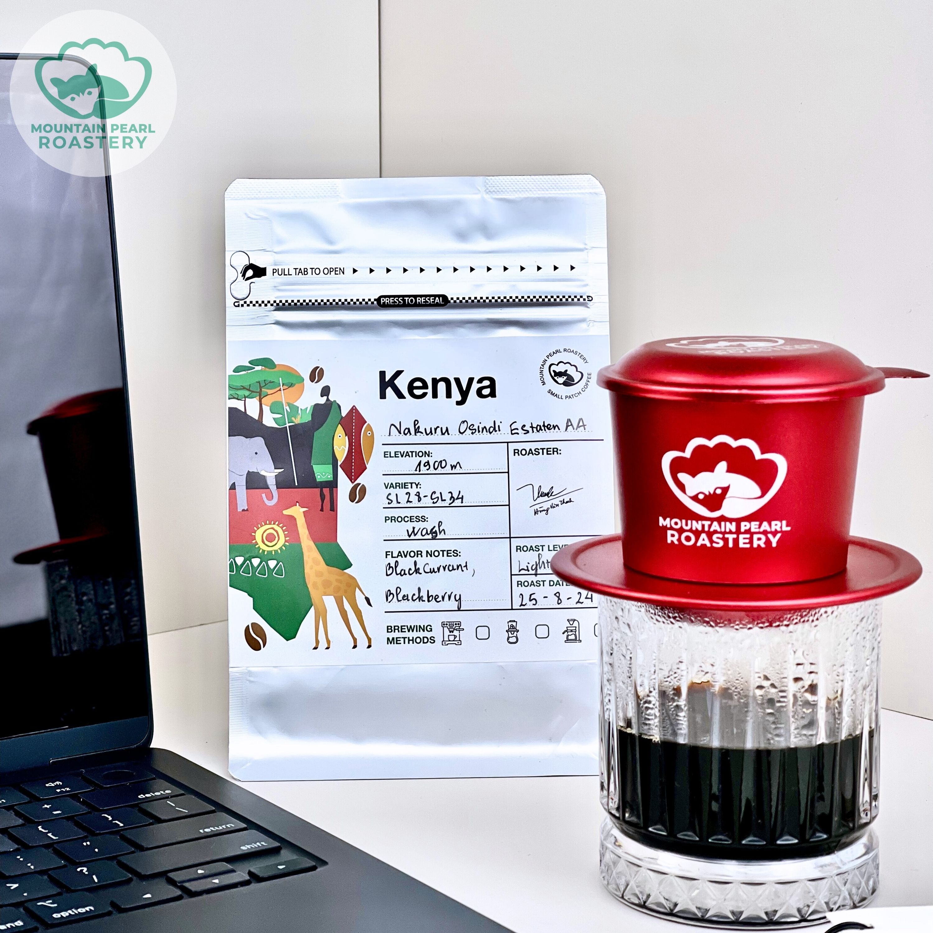 Cà Phê Kenya Kiambu 500Gr – Mountain Pearl Roastery – Rang Medium Hương Trái Cây Chín, Phù Hợp Pha Phin & Espresso