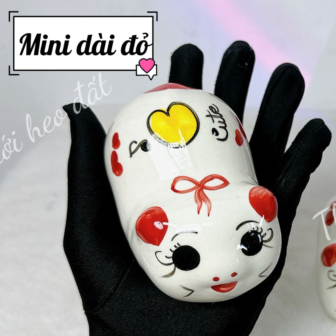 Heo đất mini men sứ, con lợn đất tiết kiệm size nhỏ cute