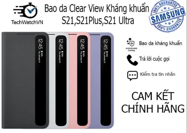 Bao da Galaxy S21 Ultra,S21 Plus Nắp Gập Clear View - Chính hãng chính hãng